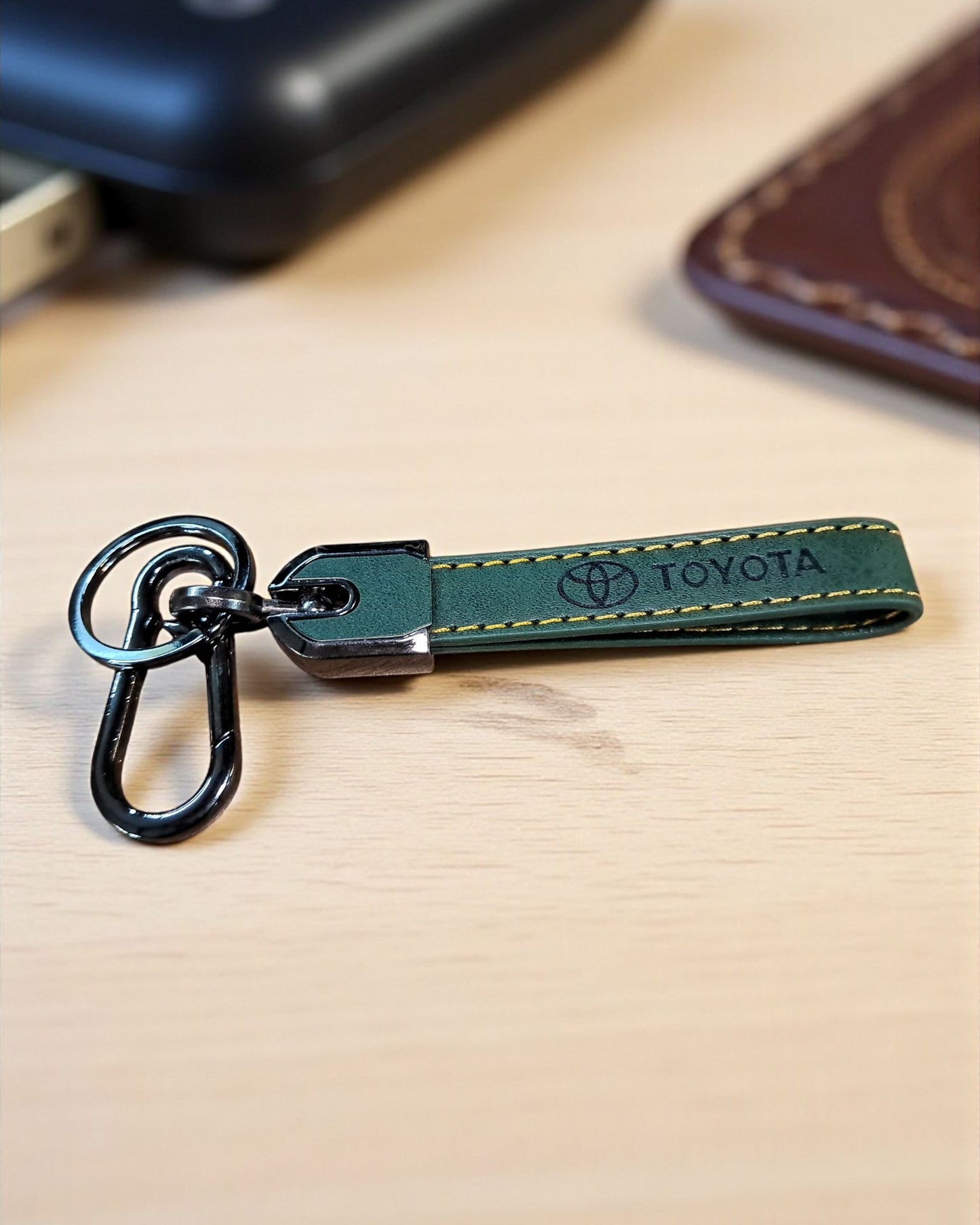 Toyota Keychain with PU Leather Side Stich Straps