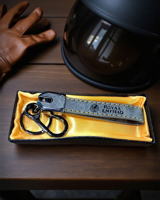 Royal Enfield Keychain with PU Leather Side Stich Straps