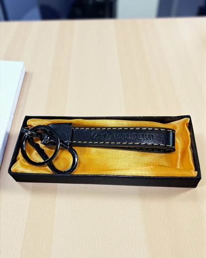 Hyundai Keychain with PU Leather Side Stich Straps