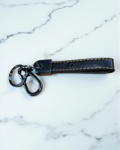 Hyundai Keychain with PU Leather Side Stich Straps