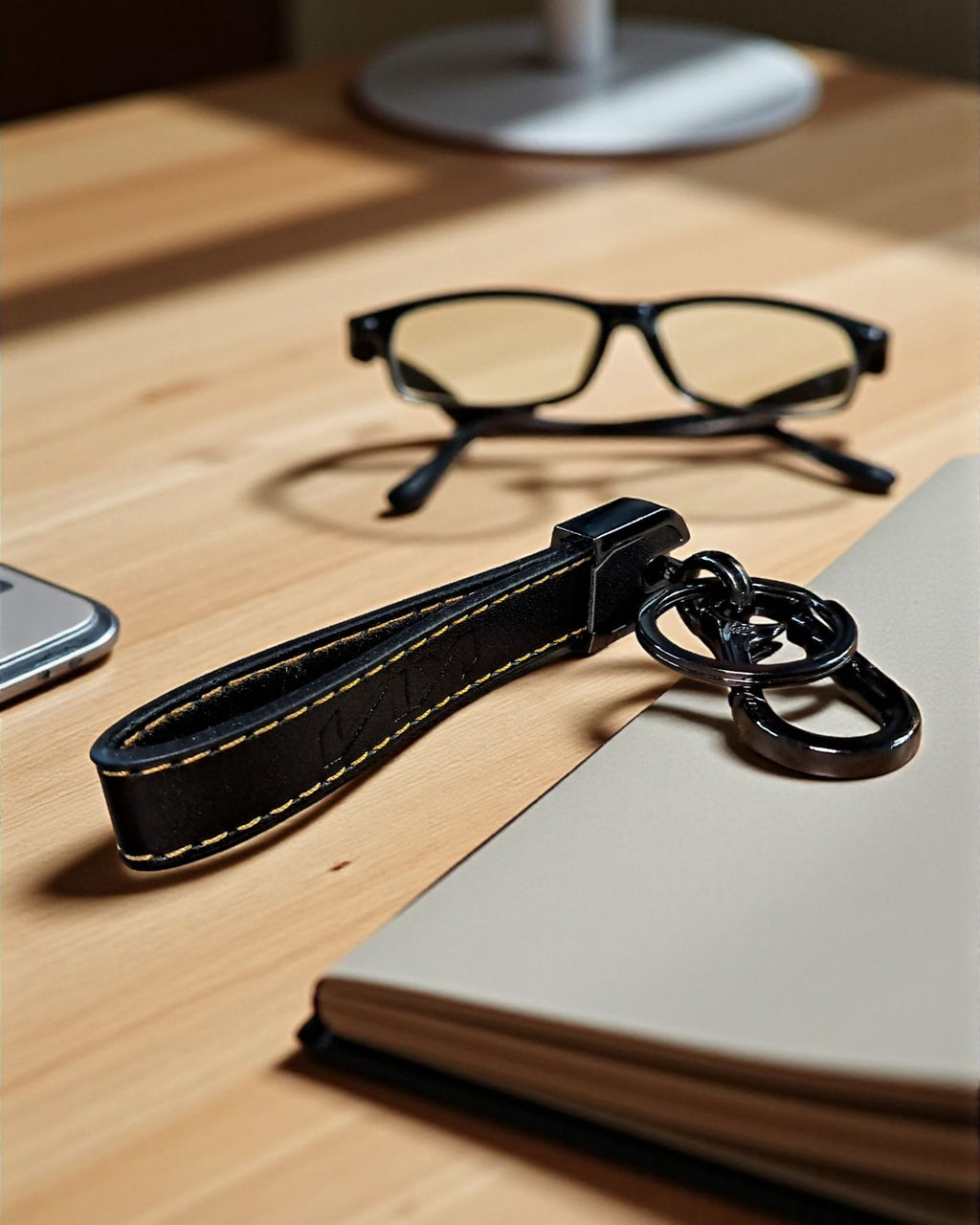 Kia Keychain with PU Leather Side Stich Straps