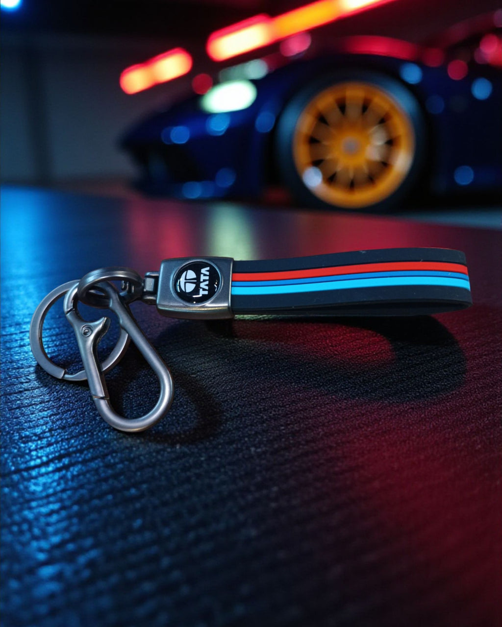 Keychain with Coloured Stripes