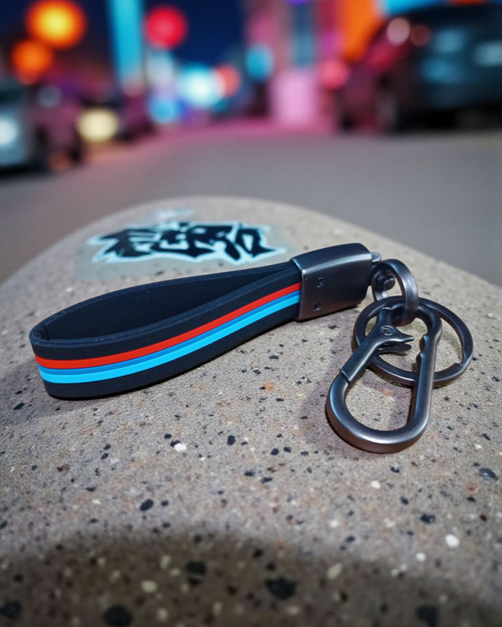 Keychain with Coloured Stripes