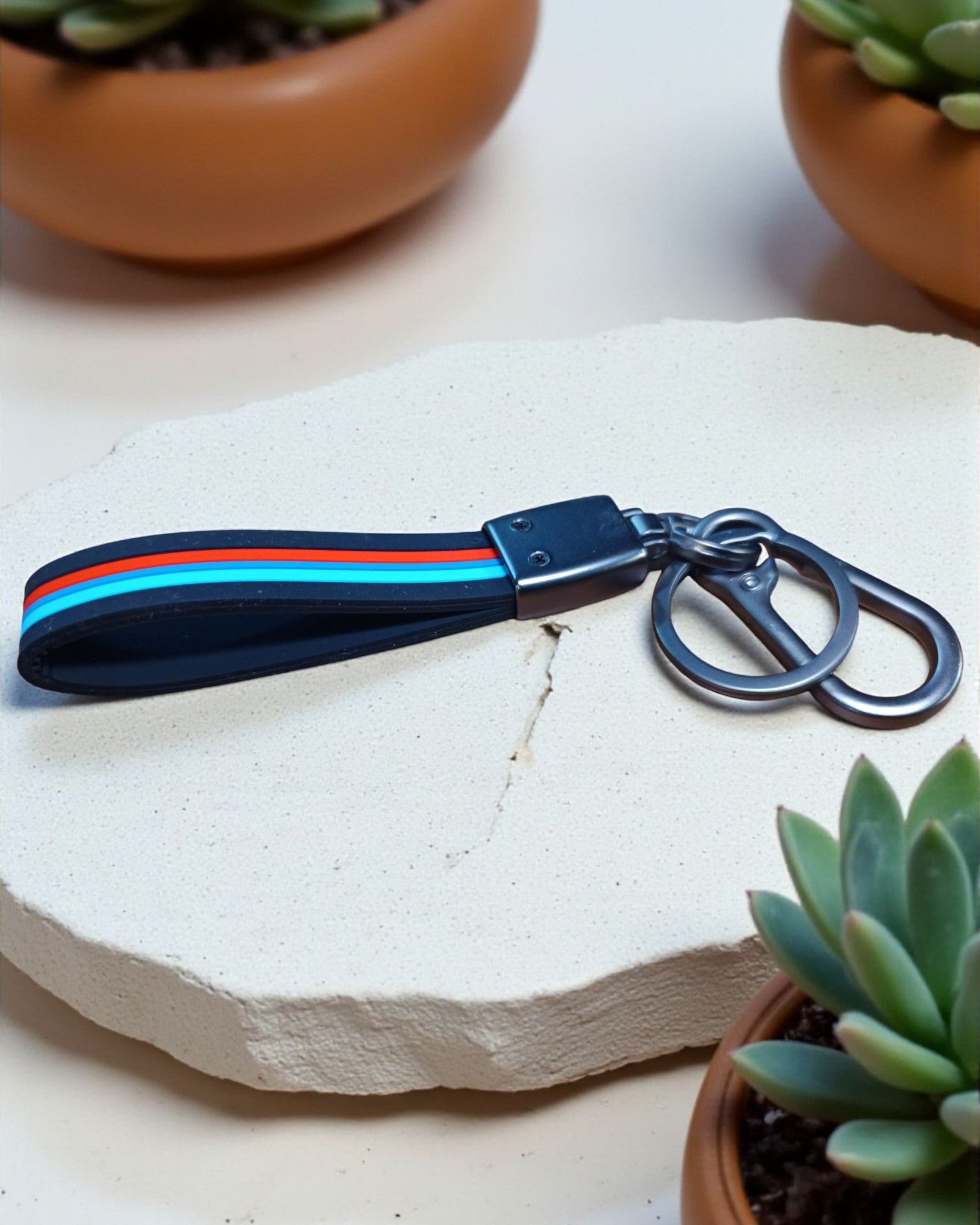 Keychain with Coloured Stripes