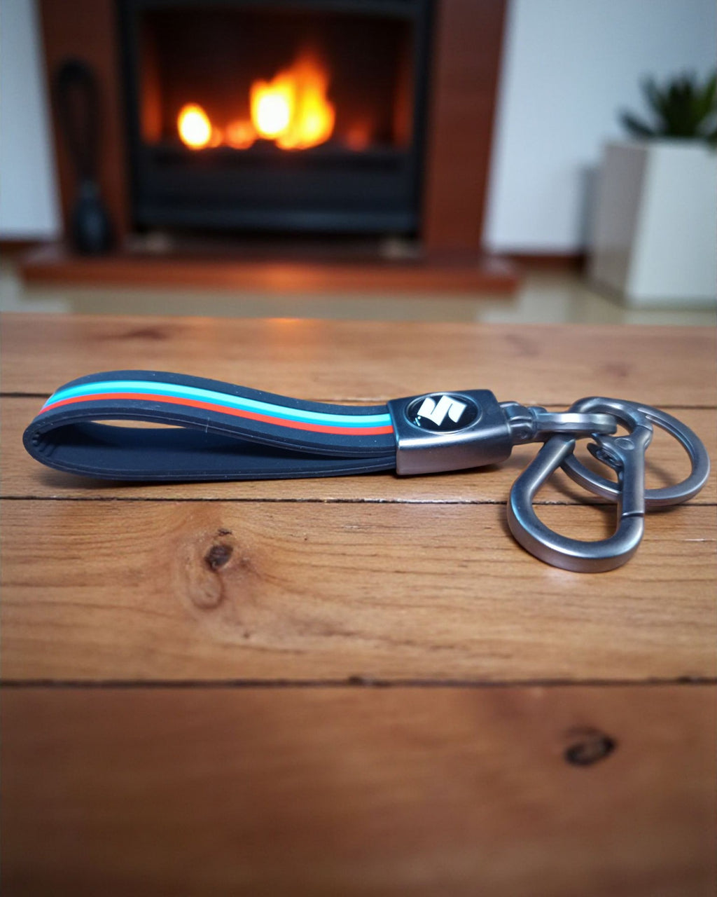 Keychain with Coloured Stripes