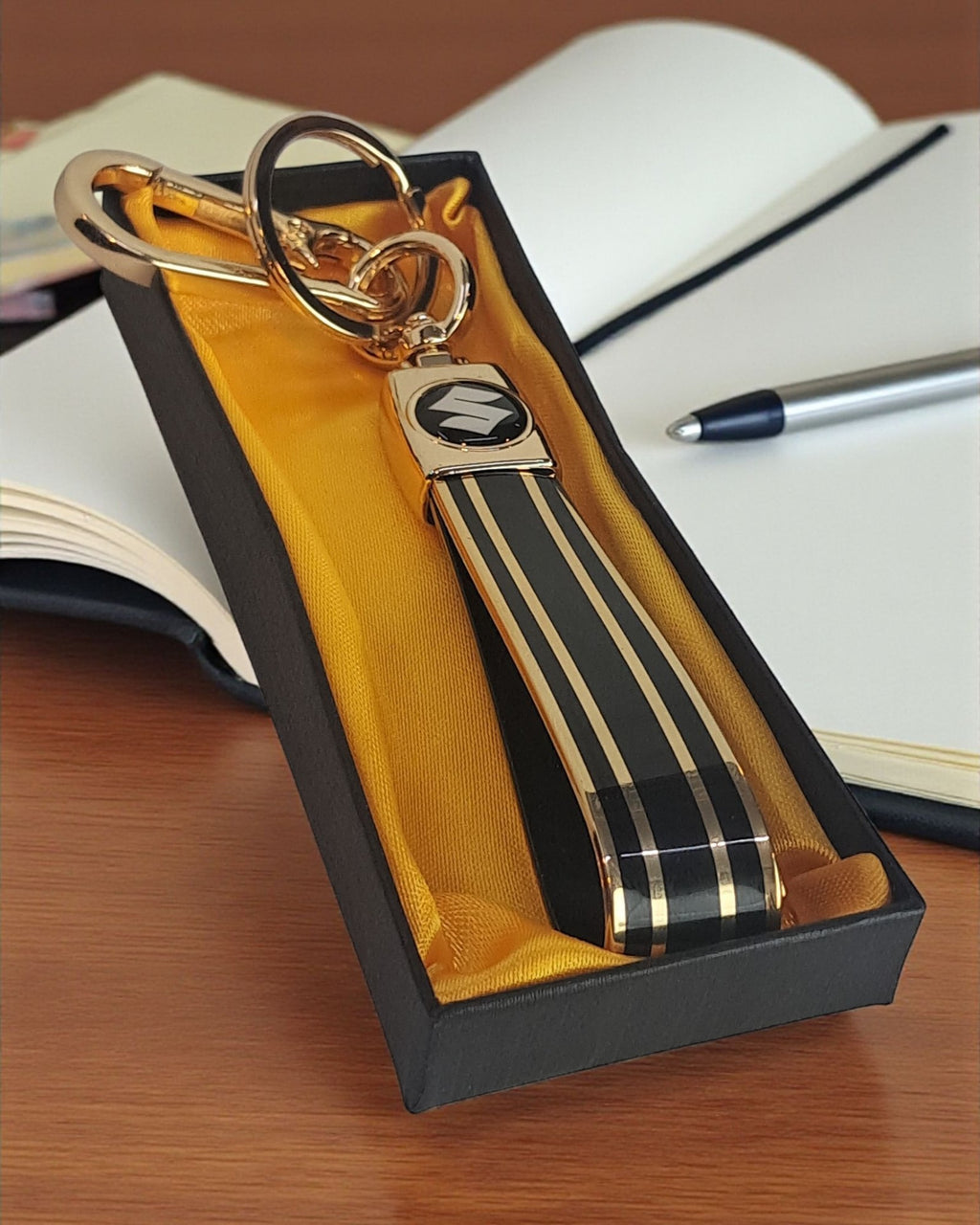 Keychain with Golden Finish Straps