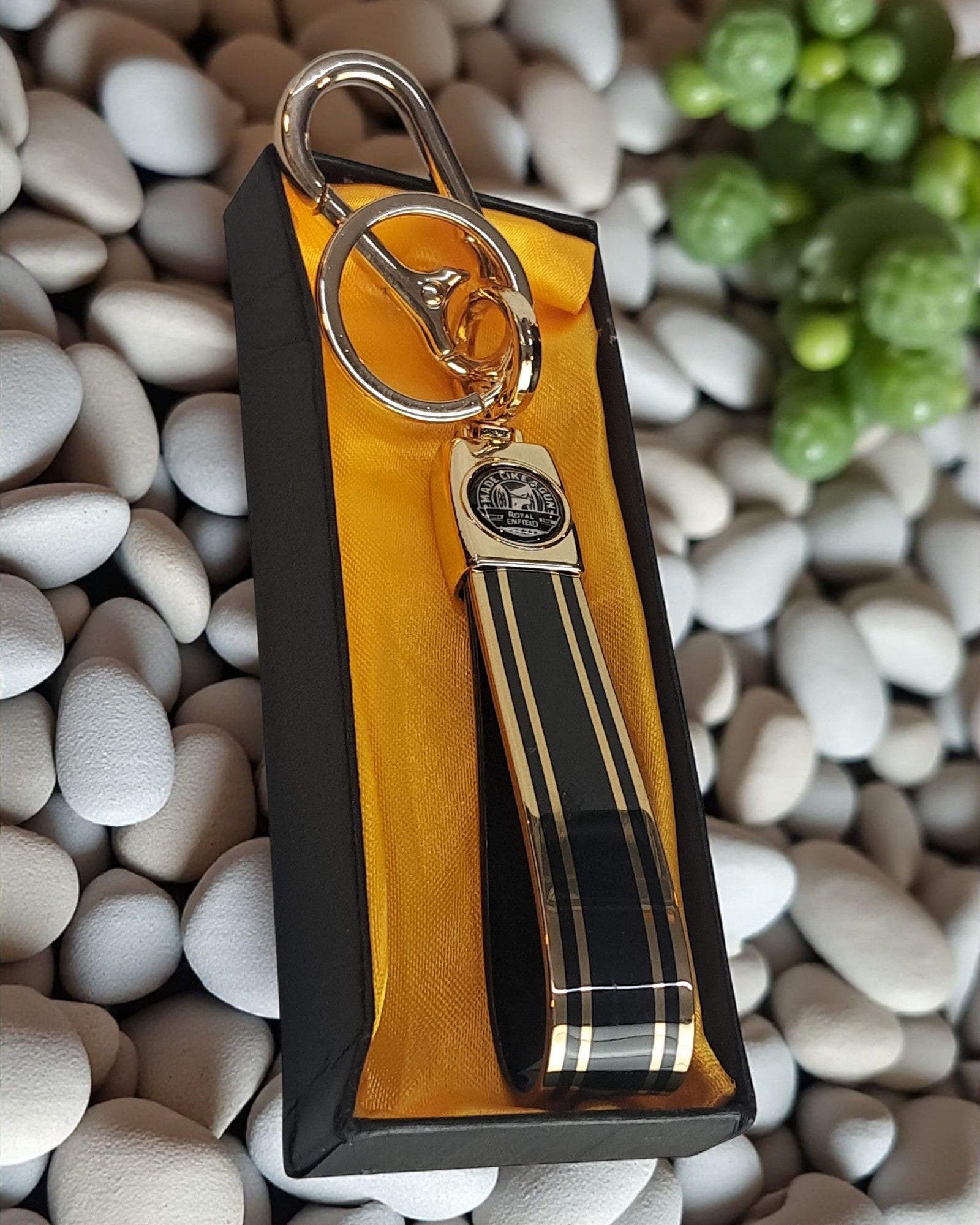 Keychain with Golden Finish Straps