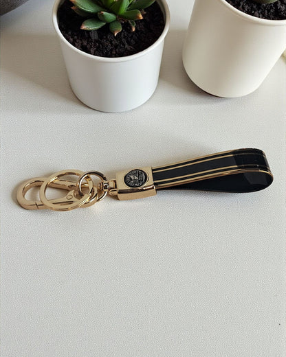 Keychain with Golden Finish Straps