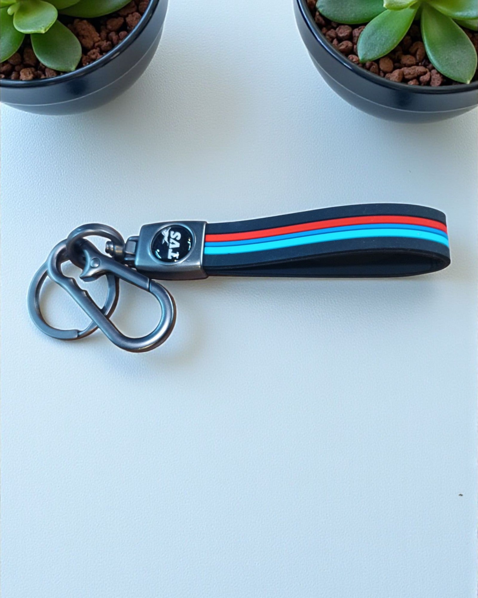 Keychain with Coloured Stripes