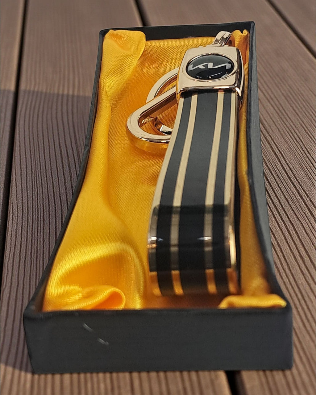 Keychain with Golden Finish Straps