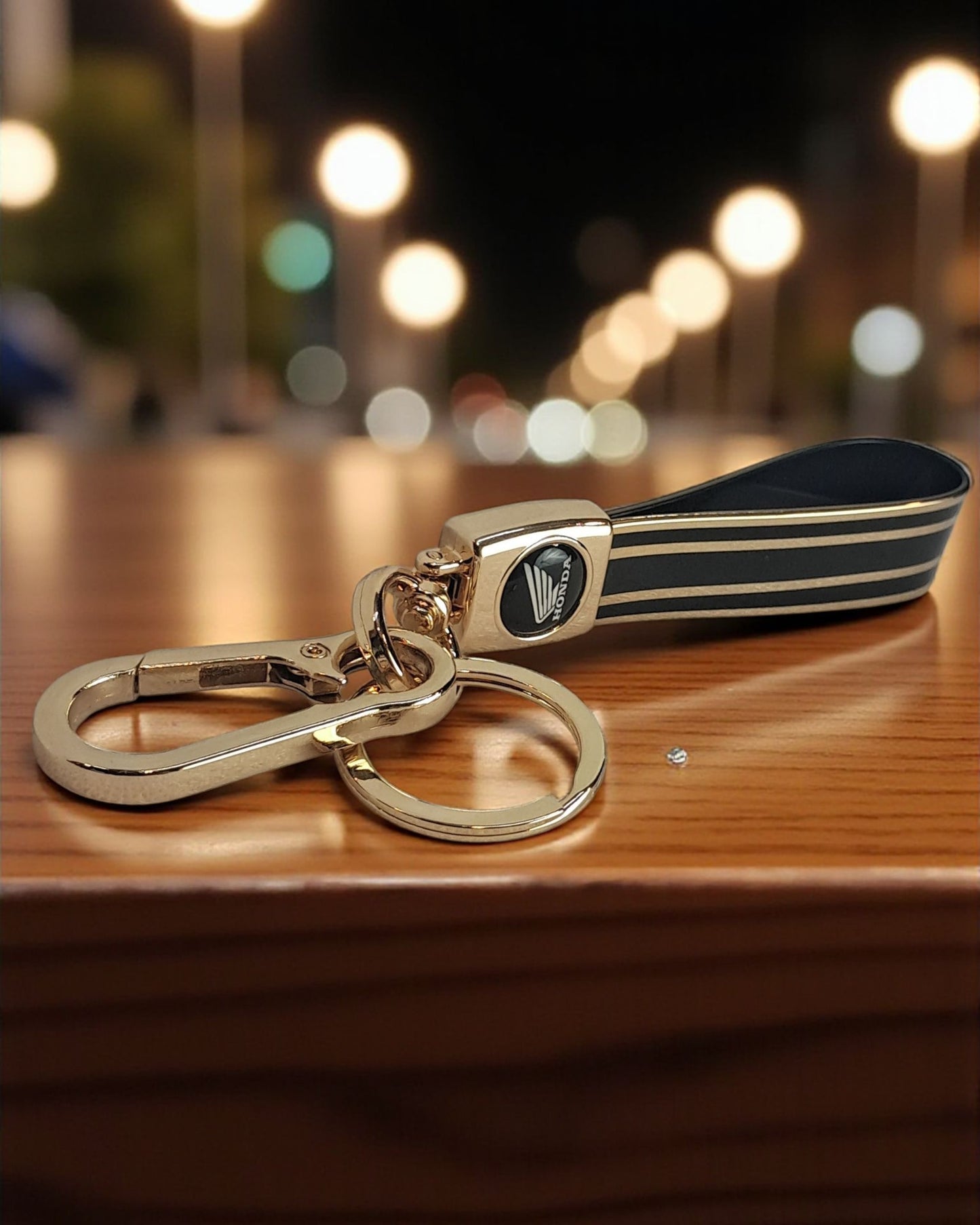 Keychain with Golden Finish Straps