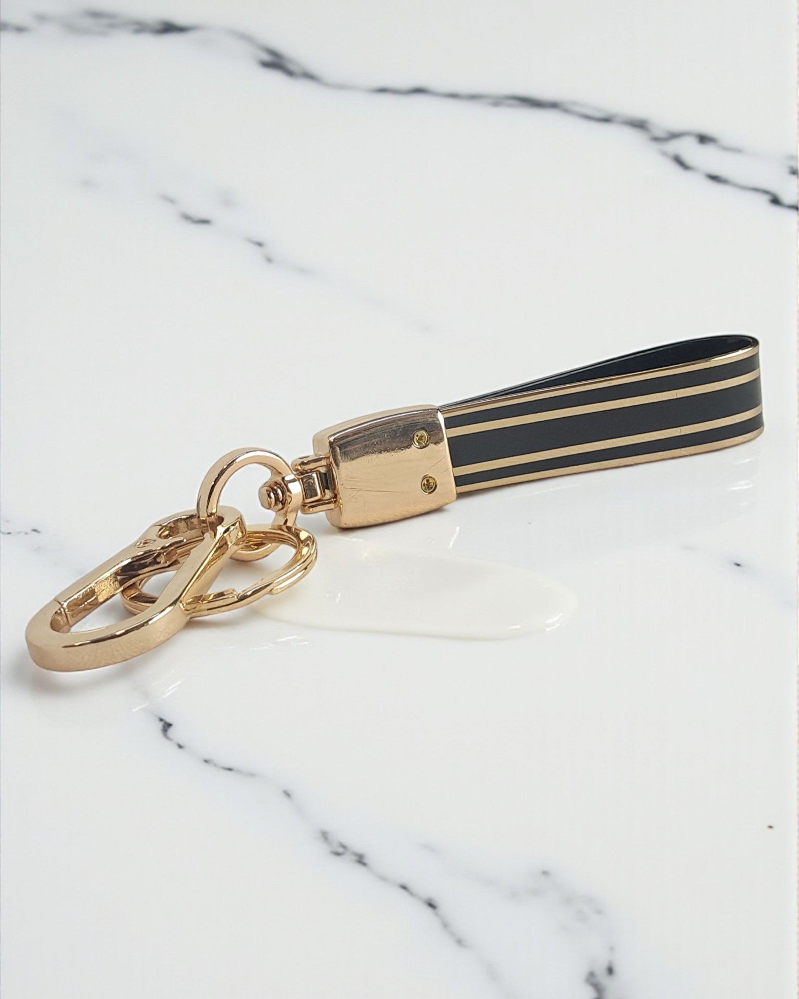Keychain with Golden Finish Straps