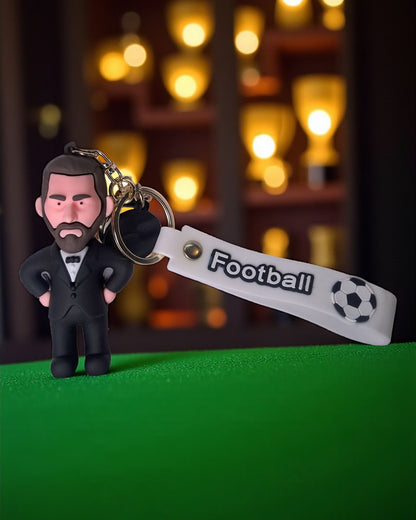 Messi in Black Suit Football Sports Keychain