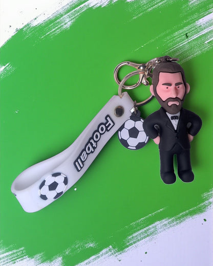 Messi in Black Suit Football Sports Keychain