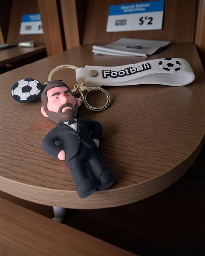 Messi in Black Suit Football Sports Keychain