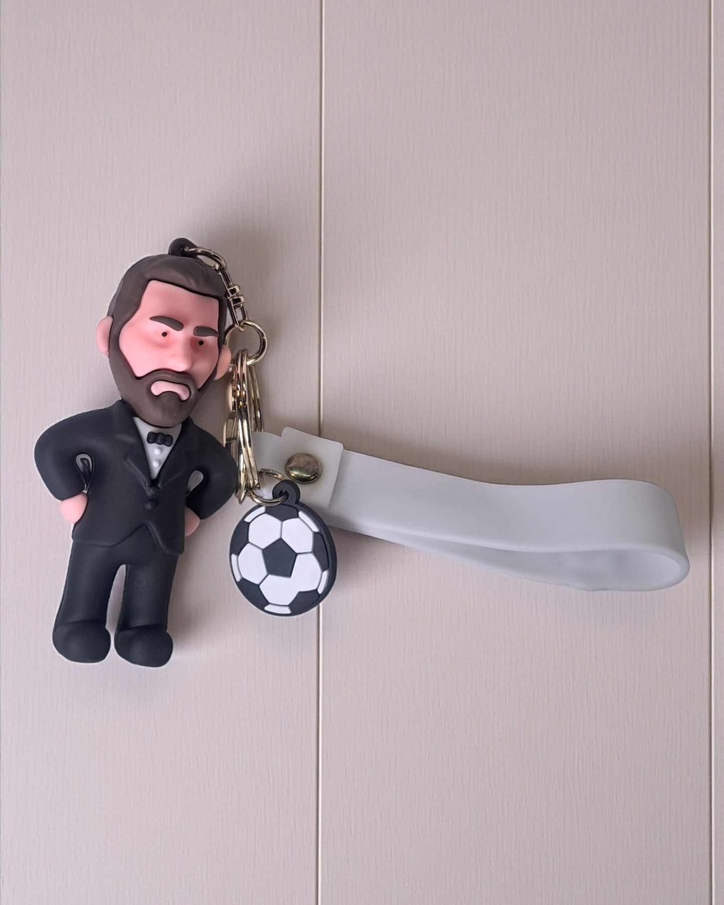 Messi in Black Suit Football Sports Keychain