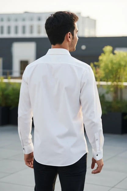 Carnot Plain Satin Shirt White