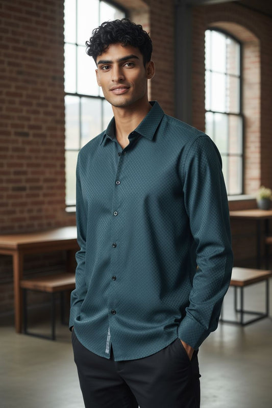 Selver Textured Shirt Blue