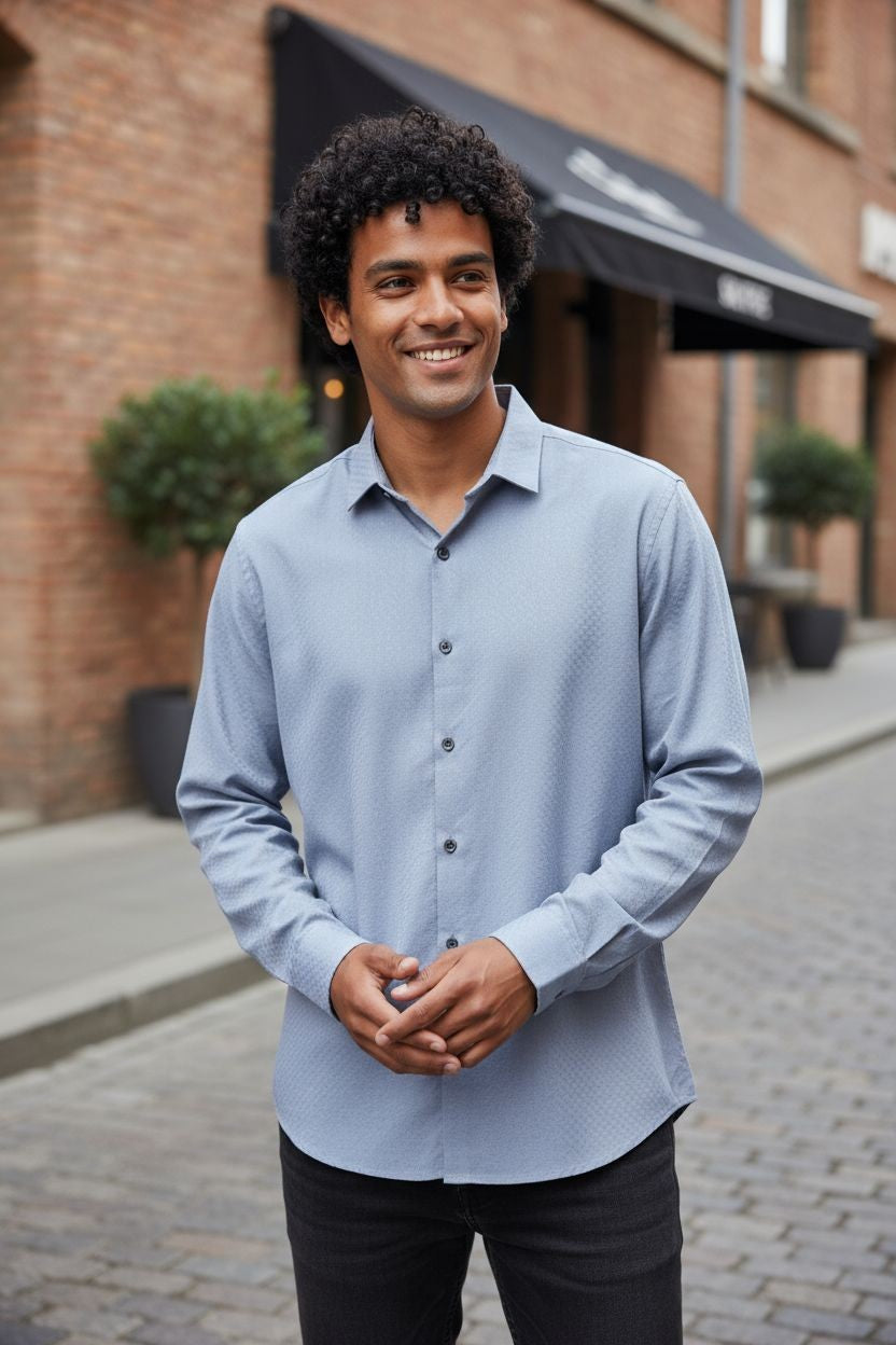 Selver Textured Shirt Grey