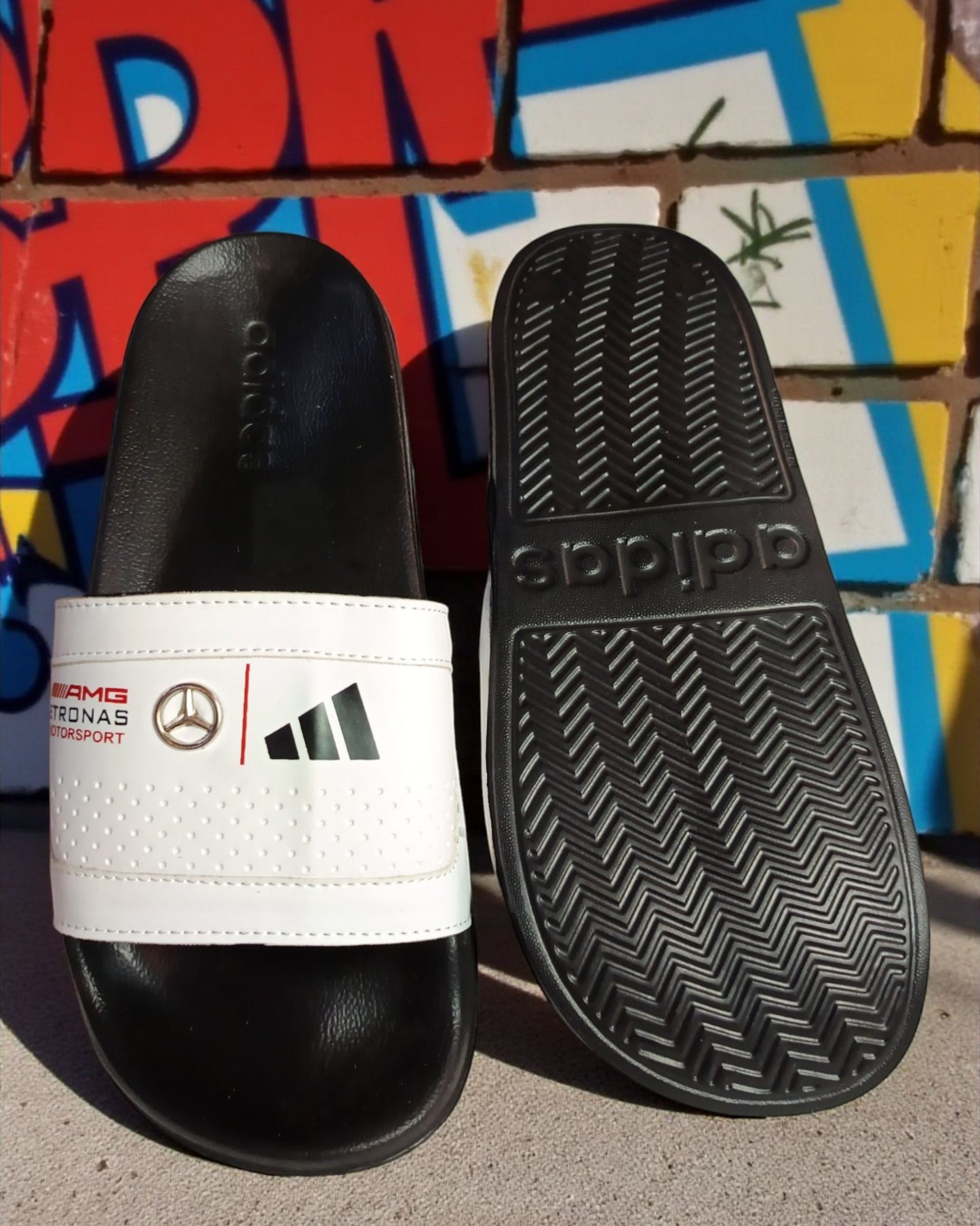 AMG Petronas Adidas Slipper White Black