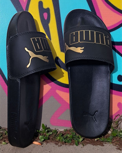 Puma Name and Logo Printed Slipper Black 01