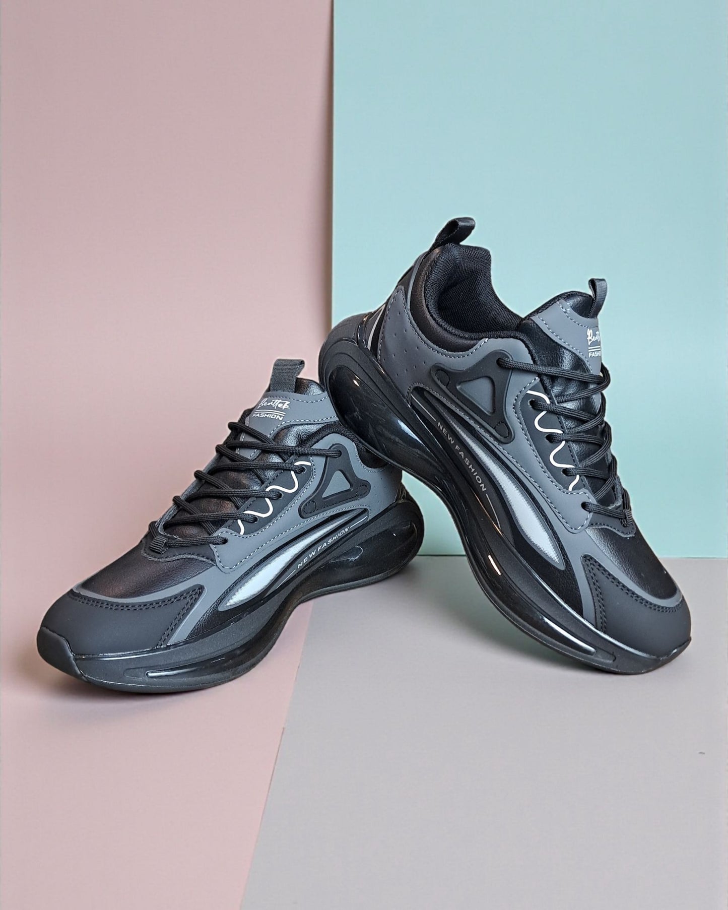 Fashion Action Sports Shoes Black White