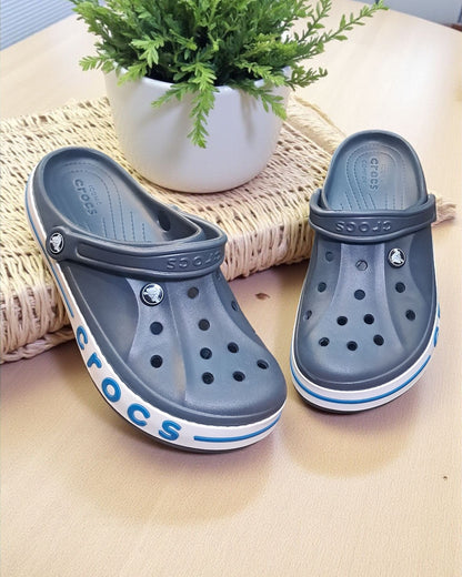 Crocs with Side Stripes for Men Grey Blue