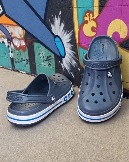 Crocs with Side Stripes for Men Grey Blue