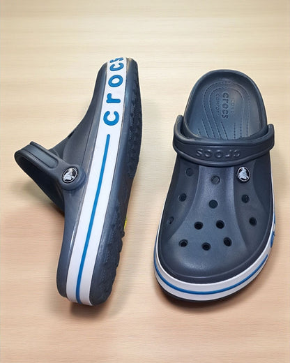 Crocs with Side Stripes for Men Grey Blue