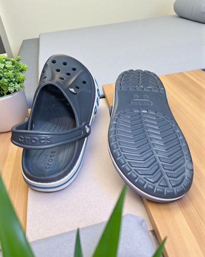 Crocs with Side Stripes for Men Grey Blue