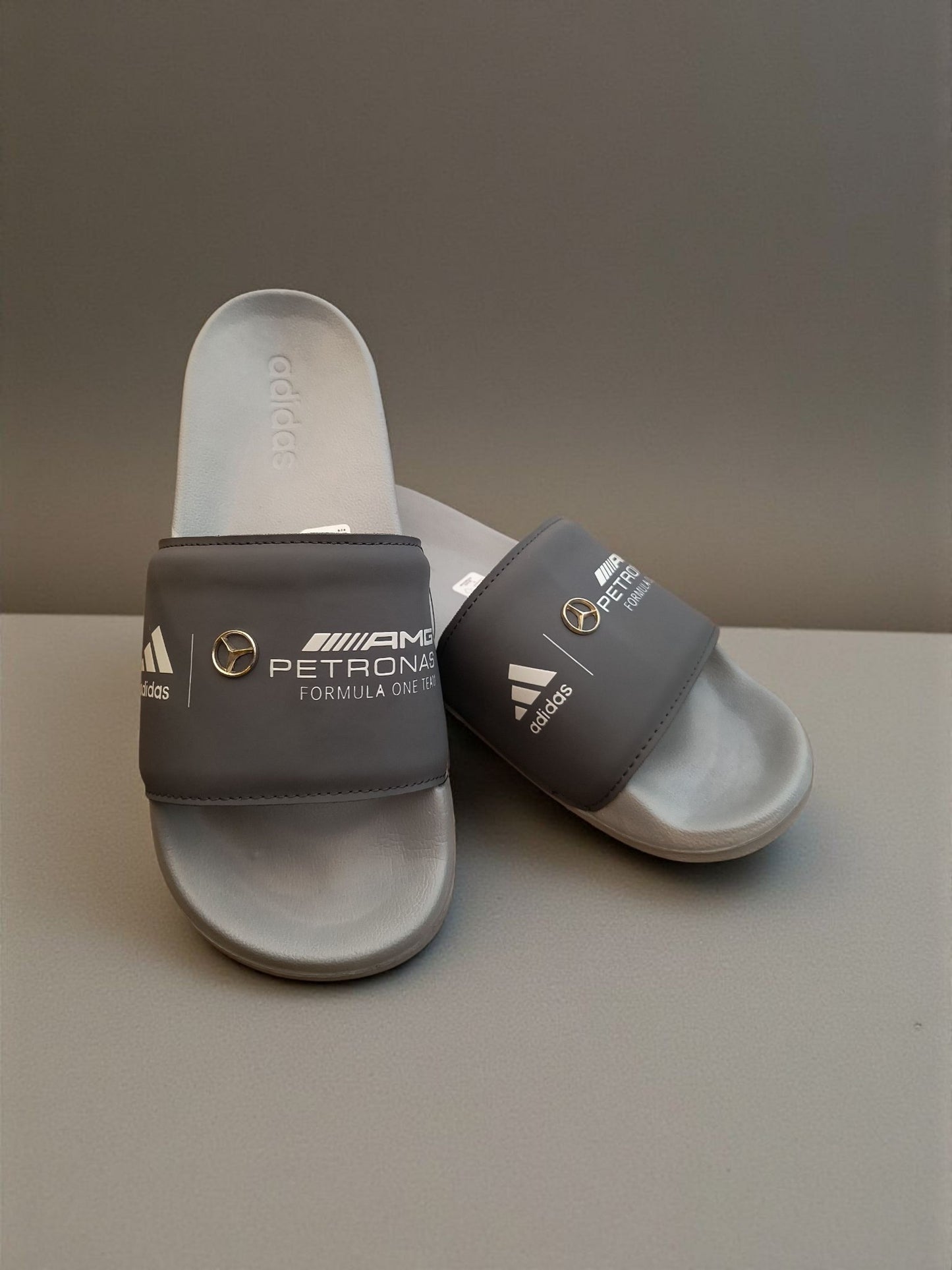 Adidas AMG Petronas Sliders for Men Grey