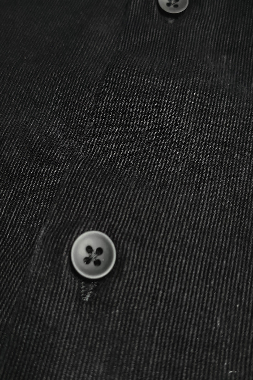 HOM Plain Vertical Woven Shirt Black