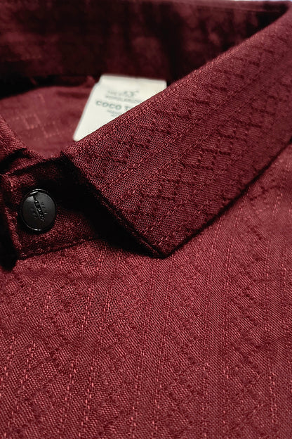 Coco Time Textured Shirt Maroon