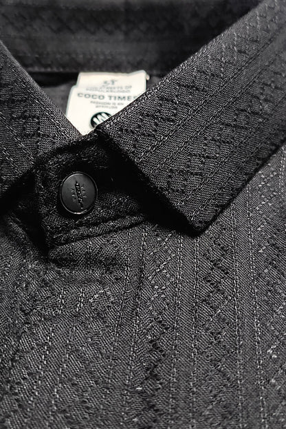 Coco Time Textured Shirt Black