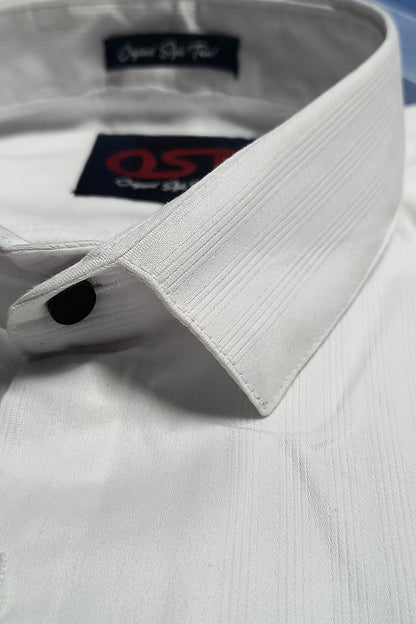 OST Lycra Satin Plain Shirt White