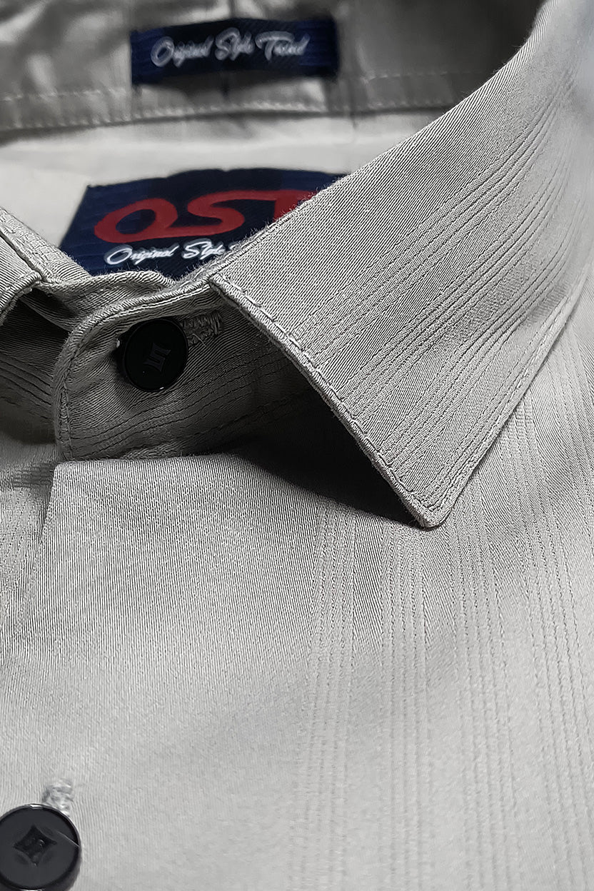 OST Lycra Satin Plain Shirt Grey