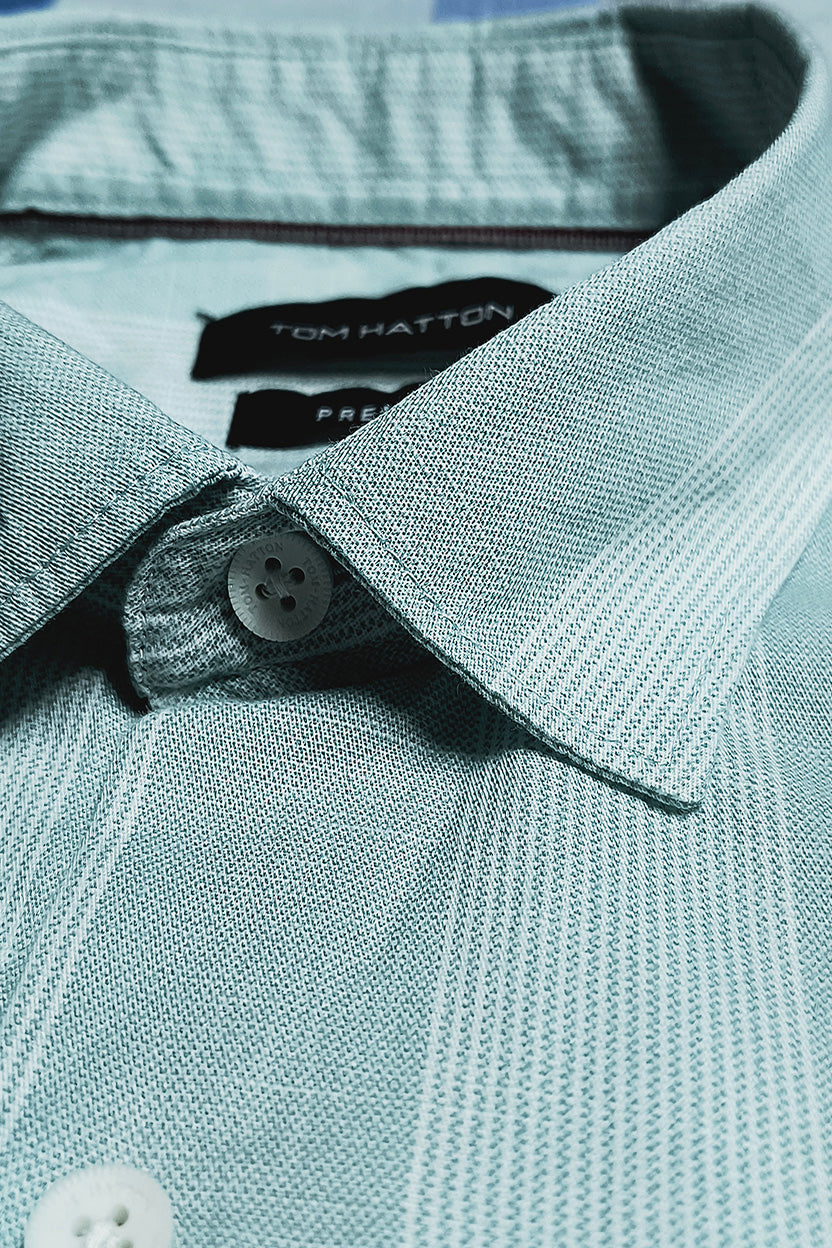 Tom Hatton Vertical Stripe Shirt Green CA 2573