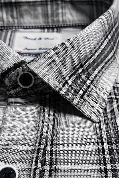 Tom Hatton Check Shirt White Grey HSA 6132