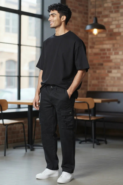 Super Dry Cargo Pant Black for Men