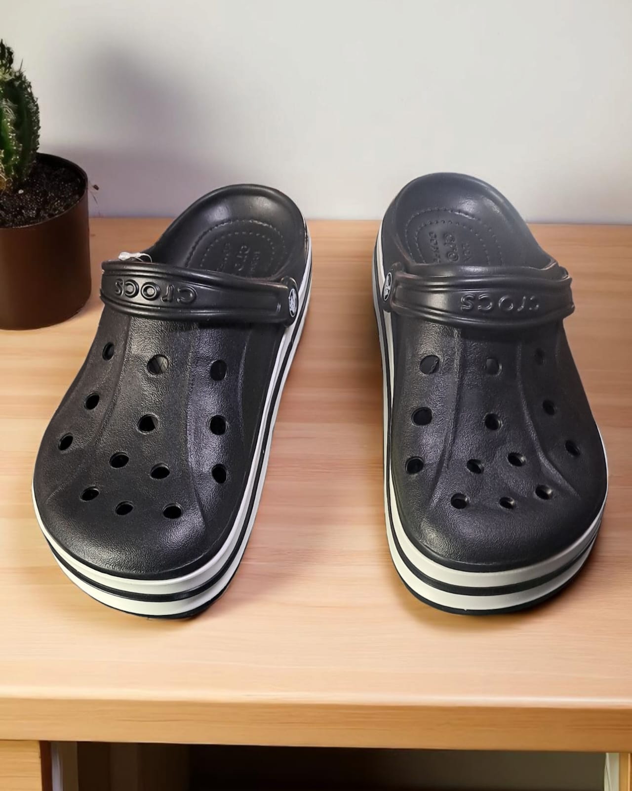 Crocs with Side Stripes for Men Black