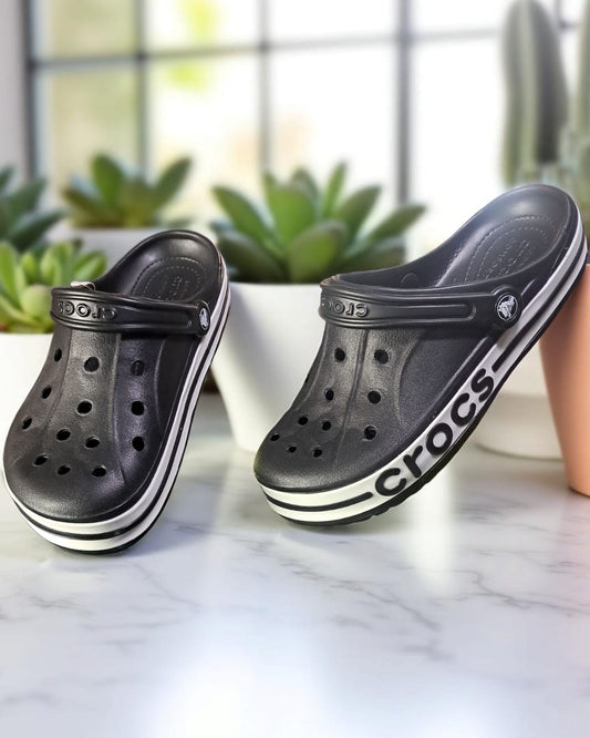 Crocs with Side Stripes for Men Black