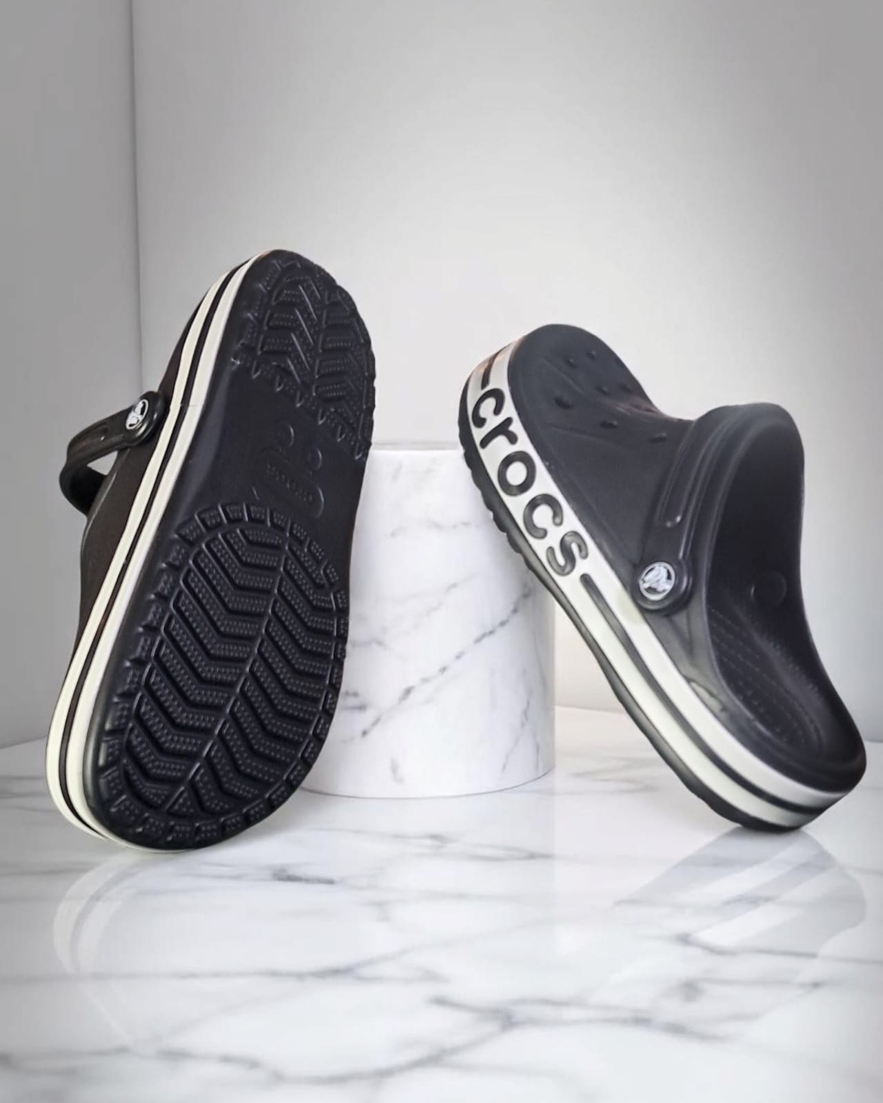 Crocs with Side Stripes for Men Black