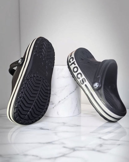 Crocs with Side Stripes for Men Black