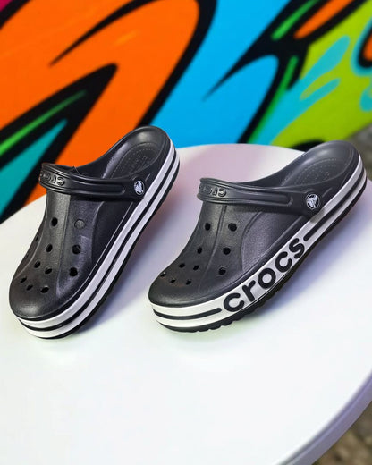 Crocs with Side Stripes for Men Black