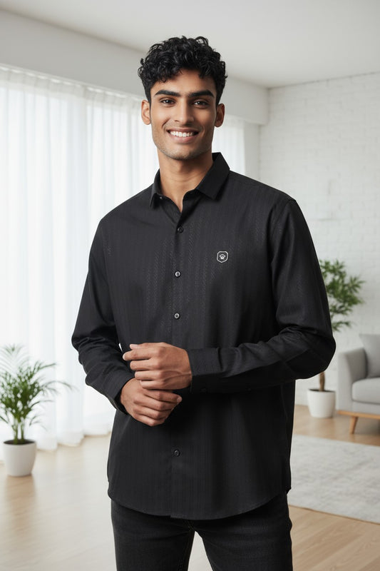 Coco Time Textured Shirt Black