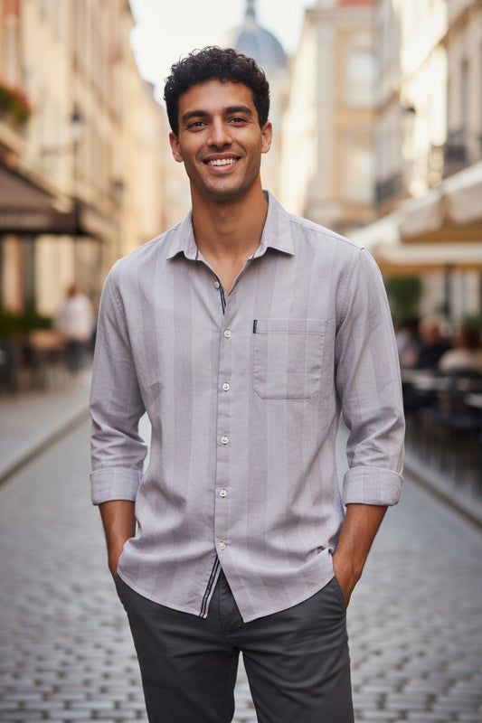 Tom Hatton Vertical Stripe Shirt Pink Lace CA 2573