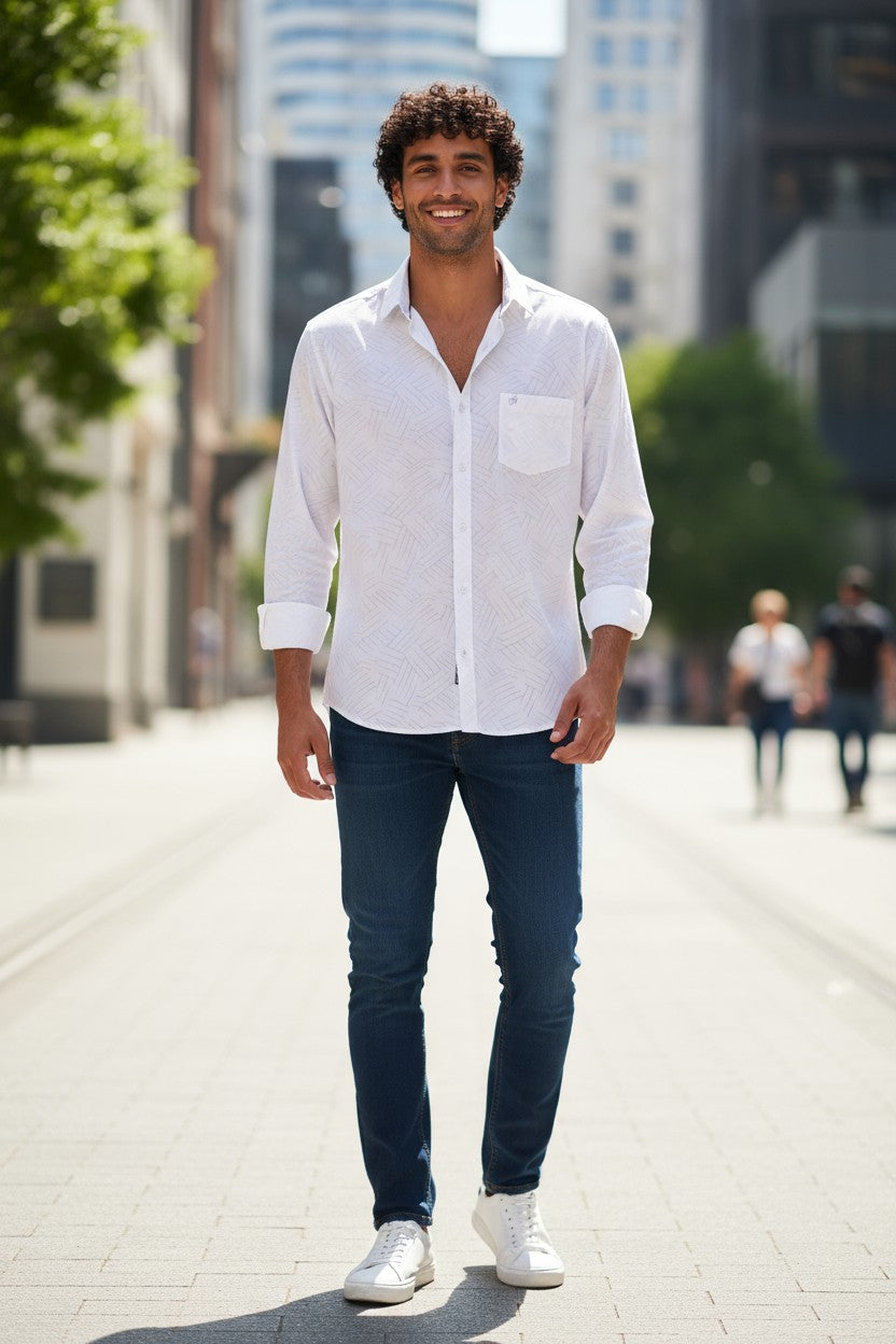 Tom Hatton Textured Shirt White SA 4873