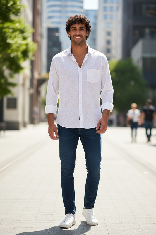 Tom Hatton Textured Shirt White SA 4873