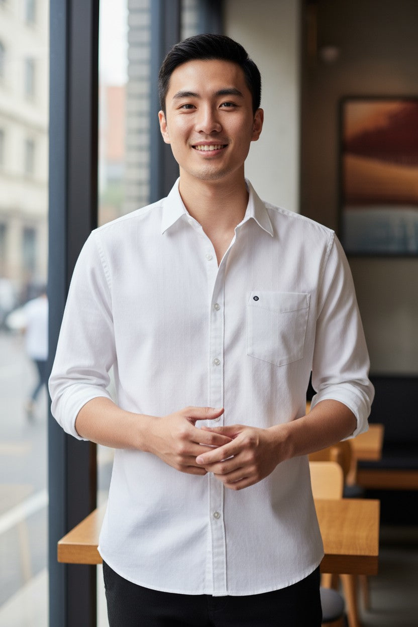 Carnot Textured Shirt White