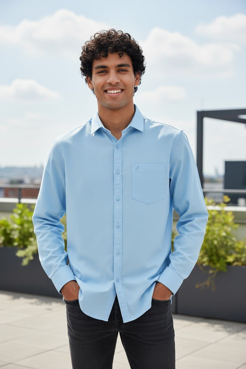 Tom Hatton Plain Shirt Cool Blue SA 5438